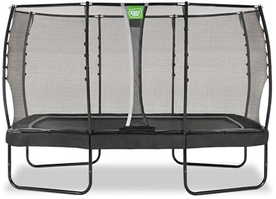 EXIT Toys Allure Classic Rechteckiges Trampolin - 214x366cm - Mit Fußschutzsystem - Mit Sicherheitsnetz - Wasserbeständig - Starkes Trampolin - Für alle Altersgruppen - Schwarz