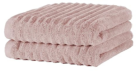 Merana Oslo Handtuch Set | schnelltrocknend, weich & fusselfrei | Frottier Luxus Qualität | 100% Baumwolle Frottee | Oeko-TEX | 590 GSM | Händehandtuch & Haartuch | Rosa (2 x Handtücher 50x100cm)