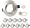 Wondlumi 12x Einbaustrahler GU10 Einbauleuchten Schwenkbar Rund Einbaurahmen 68mm LED Spots 230V Edelstahl Gebürstet Einbauspots Rahmen inkl. GU10 Fassung für LED oder Halogen
