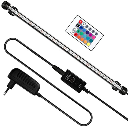 Yakimz LED-Aquarienbeleuchtung, 6,6 W, RGB, IP67, wasserdicht, Universalgröße, für Aquarium, Aquarium, EU-Stecker