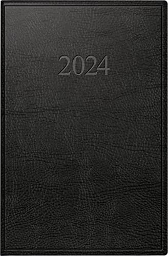rido/idé Wochenkalender Modell partner/Industrie I 2024 2 Seiten = 1 Woche Blattgröße 7,2 x 11,2 cm schwarz