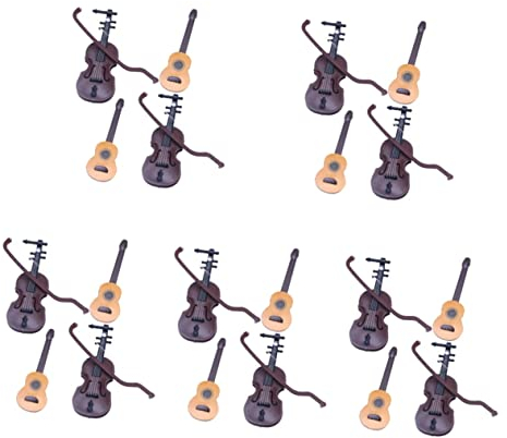 Toyvian 5sätze Miniatur Musikinstrumente Teiliges Dekorationsspielzeug Für Mädchen Mit Violine Und Gitarre Für Fotorequisiten Und Kreative Szenen