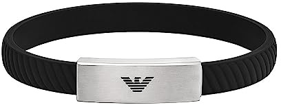 Emporio Armani Armband für Männer, Edelstahl-ID-Armband, Länge: 185-195mm, Breite: 30mm, Höhe: 9mm, EGS2996040