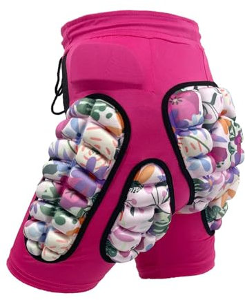Colcolo Pantalones Cortos Acolchados para niños, Almohadillas de protección de Cadera, Pantalones Cortos de Impacto Gruesos de EVA, Protector de Cadera para, Rosa XS