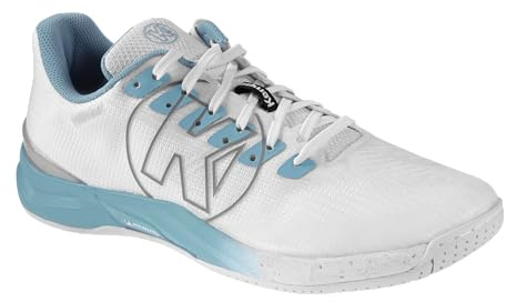 Kempa Unisex Attack Pro 2.0 W Game Changer Handballschuhe, Sportschuhe, Turnschuhe, weiß/Aqua, 39.5 EU