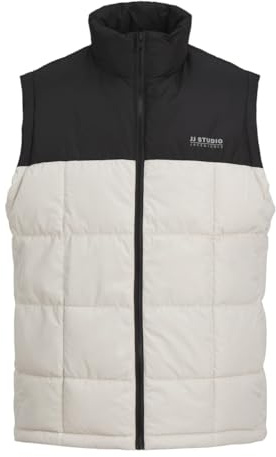 JACK&JONES PLUS Chaleco acolchado cuadrado Jjben para hombre, Rayo de luna/detalle: bloqueo, 3XL