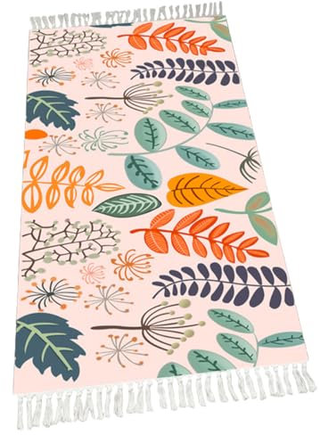 Terafeels Rugs For Bedroom 2x5 ft Stain Resistant Washable Rug Boho Rugs for Living Room Dining Room Bedroom Anti-Slip Low-Pile and Soft Accent Rug Office Home Décor Pet & Child Friendly, 36150