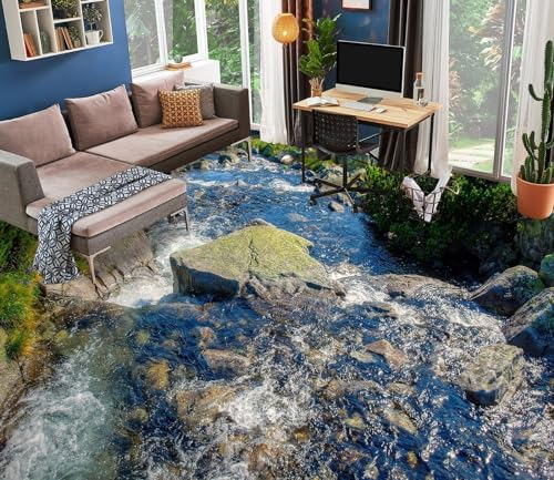 Benutzerdefinierte Selbstklebende Boden Wandtapete 3D Naturstein,150 * 105cm Bodenfliesen Aufkleber Wohnzimmer Studie Pvc Wasserdicht Tragen 3D Bodenbelag Tapete