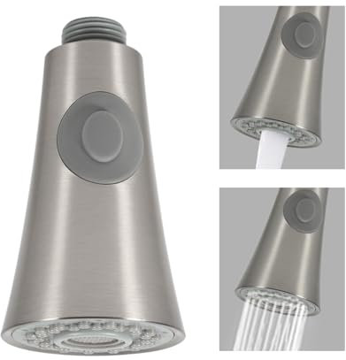 Kelepu Doccetta per Lavandino Cucina Estraibile, Doppia Funzione, Aeratore per Rubinetto, Prolunga Rubinetto, Compatibile con Lavello, Casa, Ristorante, Hotel, Argento, Filetto 1/2 IPS