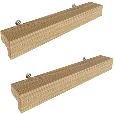 Sossai Holz Möbelgriffe aus Eiche | GAH01 | Lochabstand 96mm, Länge 156mm, 2 Stück