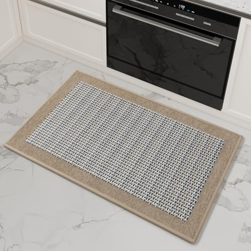 SIXHOME Tapis de Cuisine Devant ​Evier Antidérapant en Caoutchouc et Lavable Tapis Lavable en Machine Absorbant (Brun,40 * 60cm)