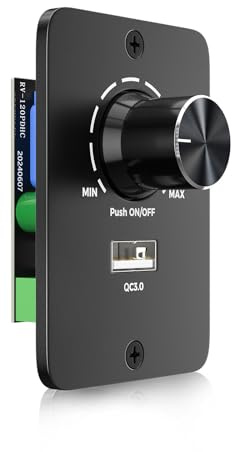 HeatingLux DC 12V Dimmer PWM LED Dimmschalter, LED Dimmer dc 12-24V 5A 3 Drähte Dimmschalter mit USB-Schnellladen für Wohnmobil Boot LKW Wohnwagen Anhänger Leuchte und 12V Dimmbare LED Lampe