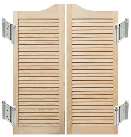ben+camilla.com Saloontüren Komplett-Set (L/R-Paar+Pendel-Scharniere) | 100 x 80 cm Natur | Hochwertige Massivholz Schwingtüren unbehandelt