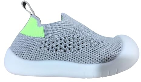 OBiQuzz Chaussures d'été pour garçon et bébé - Sandales d'été pour homme et femme - Semelle souple - Chaussures en maille respirante pour bébé de 1 à 3 ans - Chaussures de baptême garçon, gris, 24 EU