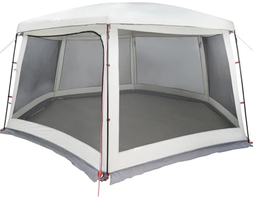 vidaXL Poolzelt mit abnehmbarem Überzelt Netzwänden Grau 670x590cm, Pooldach, Pool-Pavillon, wasserdichtes Zelt, Poolpartyzelt, Poolüberdachung
