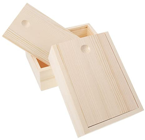 DIYEAH 2stücke Holz Schmuckdose Schmuckkästchen Aufbewahrungsbox Souvenirbehälter Dekorative Schachtel für Zuhause und Büro