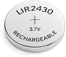 Girafus 95mAh 1x LIR2430 3,7V Knopfzelle wiederaufladbar Akku | Wiederaufladbarer Akku für Autoschlüssel, Fernbedienung, Mainboard, Fahrradcomputer – spart Geld und Müll