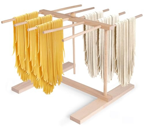 Stendipasta in legno, supporto per asciugatrice con 8 barre, asciugatrice per pasta fresca, spaghetti (stendibiancheria per pasta)