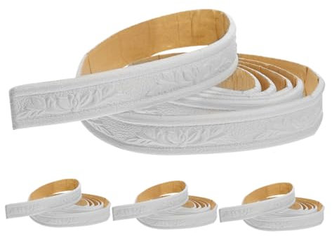 VILLCASE Moldura Flexible Autoadhesiva Para Paredes 4 Cm De Ancho Pvc Resistente Protector De Esquina Perfil Decorativo Para Hogar y Oficina 4 Rollos De 2,3 m Cada Uno