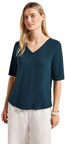 V-ringad T-shirt, Tide Blue, 36