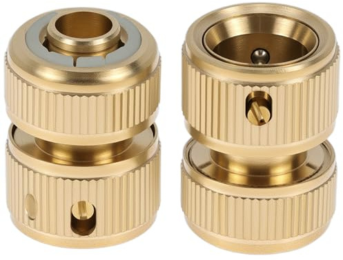 QWORK® 2 Stück Messing Schnellkupplung 1/2 Schlauchkupplung - Robuste Schlauchverbinder für Garten & Autowaschen