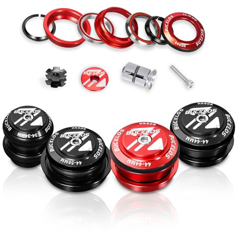 AEYINO 1-1/8 set di sterzi, per mountain bike, senza fili 34, 44-55, 44-55, 44-56 mm, tubo dritto per mountain bike, mountain bike, bici da strada, doppio sigillato, per frame fork expander Plug Star
