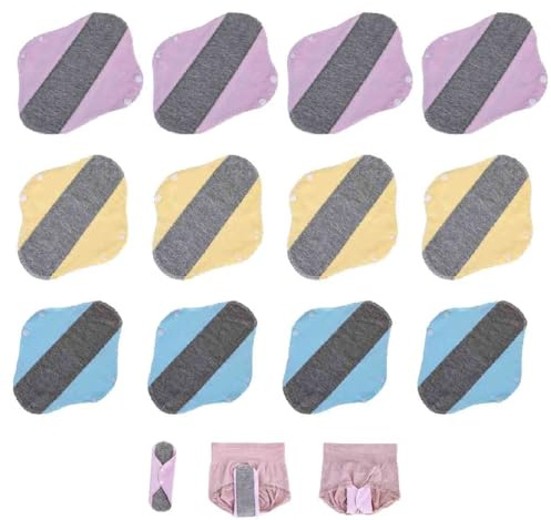 12 Pezzi cuscinetti in cotone riutilizzabili,Salvaslip Lavabili Donna,Assorbenti igienici,Assorbenti Incontinenza,Design a Prova di Perdite,Adatto a Tutte le Donne,Prevenire la perdita di urina
