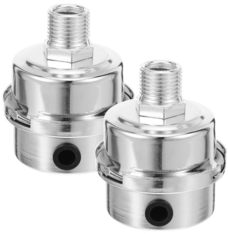 Gatuida 2 Pezzi Silenziatore per Compressore d Aria Filettatura da 1/4, Filtro di Aspirazione in Ferro e Plastica, e Filtrazione Aria, per Uso Industriale
