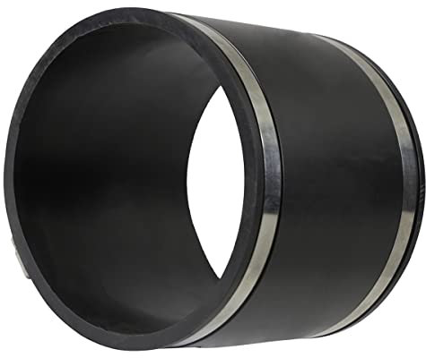 EVERCONNECT 4828 Flexible PVC Coupling with Stainless Steel Clamps, Black, 6 inch