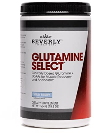Beverly International Glutamine Select, 60 Servings. Clinically Dosed L-Glutamine and Amino Acid Formula for Lean Muscle and Recovery. Sugar-Free Powder. BCAA’s.