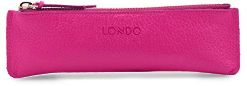 Londo Trousse en Cuir Véritable avec Fermeture Éclair – Étui à Crayons Élégant, Pochette Multifonction pour Bureau, Voyage & Quotidien