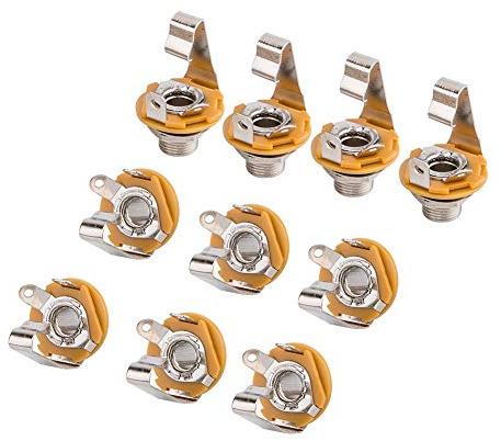 6,35 mm 1/4 Zoll 10 Stück Metall Gitarre Klinkenbuchse Stecker Gitarrenteile Zubehör Metall Gitarre E-Ersatz Mono Eingang oder Ausgang Klinkenbuchse