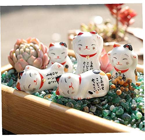 AMOYER 5Pcs Lucky Cat Chopsticks Holder Japanese Ceramic Chopsticks Care Ceramic Cute Lucky Home Ceramic Decoration