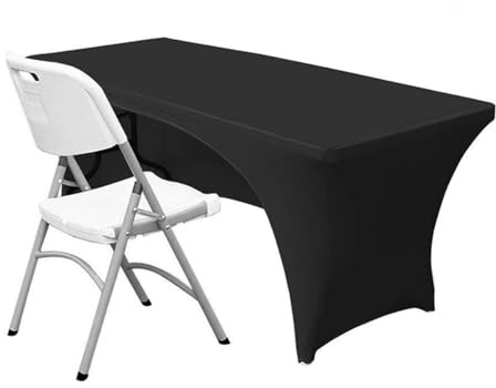 Namvo Stretch-Tischdecke, 1,8 m, mit offener Rückseite für rechteckige Tische, rechteckige Spandex-Tischdecke, vierfach eng anliegend, elastische Stretchhusse