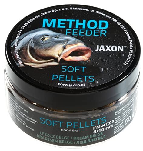 Jaxon Soft mjuka pellets 8/10 mm 50 g för Metod Feeder Metod Karpfiske karpfiske basfoder (gräsmatta Belg/FM-KC03)