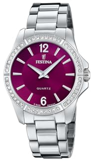 Festina Damen Analog Quarz Uhr mit Edelstahl Armband F20593/2