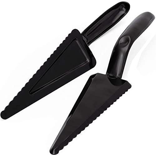 Black Disposable Plastic Pie Server – 72 Pack 10 Inch Disposable Cake Spatula for Easy Cleanup – Serving and Cake Cutter in One Utensil – Convenient Serving Utensils for Cakes and Pizzas