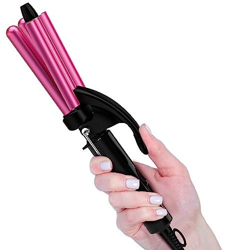 FARERY Mini Waver Curling Iron, 1/2 Inch, Hair Crimper for Women Beach Waves, Keratin & Argan Oil Infused, Dual Voltage, Pouch Bag