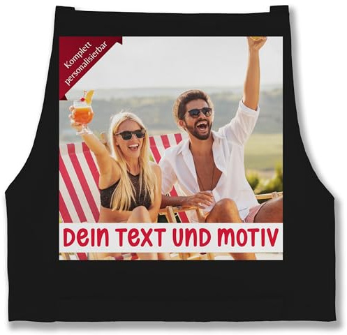 Geschenk mit Namen personalisiert by Shirtracer - Schürze - Bild Text Erwachsene - Eigenes Foto Geschenk I