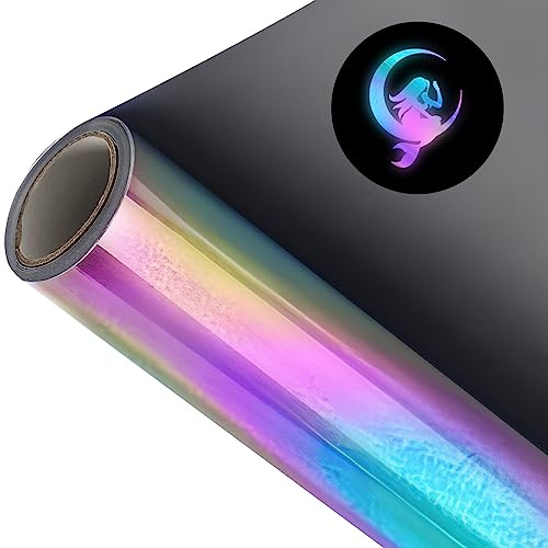lalago Plotterfolie Textil 30.5cm × 183cm Flexfolie für DIY T-Shirt, Stoffe | Reflektierend Regenbogen-Plotterfolie (regenbogenfarbig), Bügeltransferfolie Transferfolie zum Aufbügeln