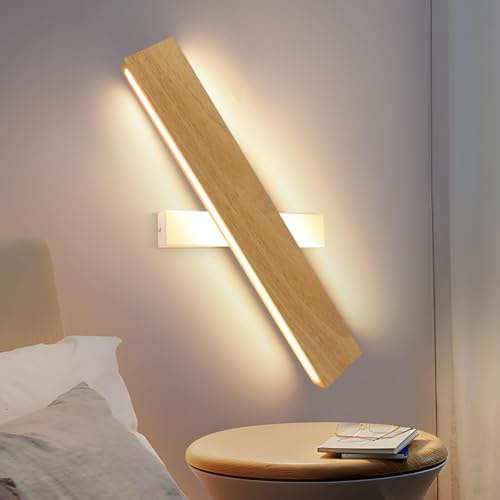 ZMH LED Wandlampe innen Wandleuchte 52CM Holz Modern Flurlampe 17W 3000 K | Up und Down Design Treppenhauslampe Indirekt Warmweiß Wandbeleuchtung für Wohnzimmer Schlafzimmer Flur Treppenhaus