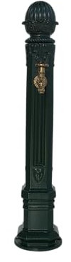 Standbrunnen Griffon ohne Waschbecken, grün 6009, mit Messinghahn H 102 cm x B 17,5 cm
