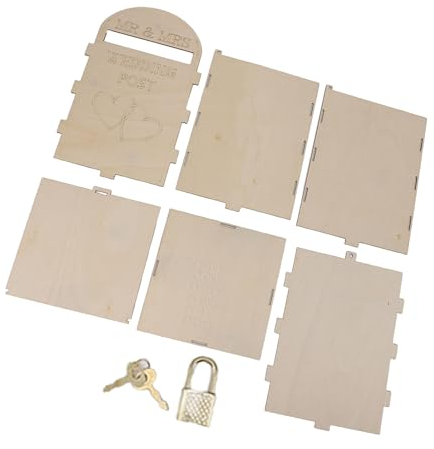 Jectse Briefkasten für Hochzeits-Geschenkkarten, Vintage-Holz, Vielseitig Einsetzbar für Hochzeitsort (JM01393)