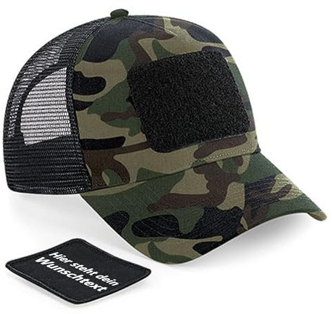 Kiwistar Cap - personalisiert mit Wunschtext - Patch zum Austauschen - Jungle camo - farbig - individuell anpassen mit Namen, Wunschtext, Bild - Unisex - Geschenk, Freunde, Baseballkappe, Trucker
