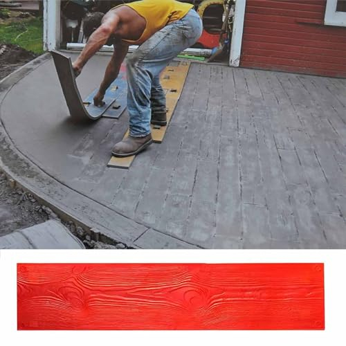 Moldes Hormigon Impreso Alfombrillas Decorativas de Textura de Hormigón, Forma Estampada de Concreto de Pisos de Panel de Madera, 90 Cm/120 Cm/122 Cm Moldes de Impronta de Piedra de Bricolaje para Jar