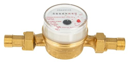 Einstrahlzähler ETK Kombi-Set (Warmwasser) bis 90 Grad Länge 110 mm, inkl. Verschraubung 3/4 Zoll x 1/2 Zoll AG
