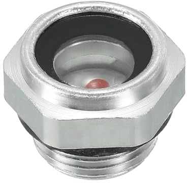 PATIKIL Aria Compressore Olio Mirino Vetro G 3/8 Maschio Filetto Alluminio Lega Olio Liquido Livello Indicatore Confezione Aria Compressore Parti con O-Ring