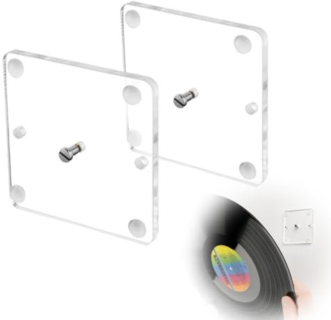 xyuayamz Scaffale per Dischi in Vinile, Porta CD da Parete, Porta Dischi Vinile, Mensole Galleggianti da Parete per Dischi in Vinile, Foto Espositore e Stoccaggio, Acrilico, 2 Pezzi, Trasparente