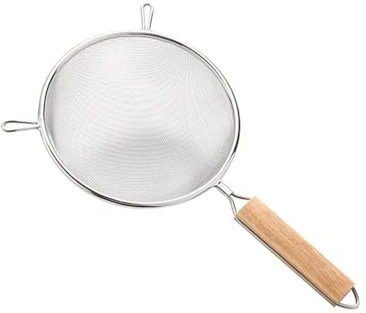Finmaskiga silar i rostfritt stål för kök, durkslag med handtag, siktar för mat, te, ris, olja, nudlar, frukt, grönsaker (20 cm)