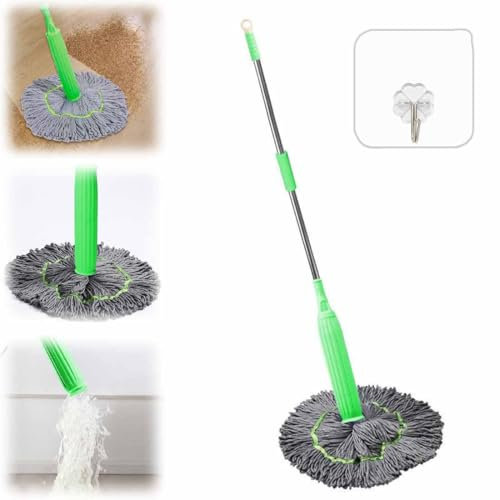 Trapeador Deshidratado 2 En 1,Trapeadores Giratorios Autoescurridos,trapeador de Limpieza de Pared Redondo Giratorio de 360 ​​Grados,Mopas Giratorias Autoescurridas para Limpieza de Suelos